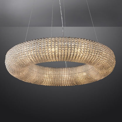 Halo Stranded Crystal Round Chandelier 41" - Zelno