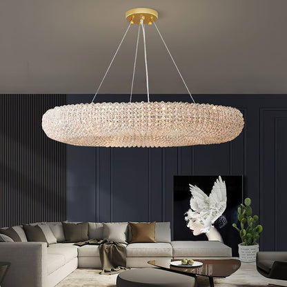 Halo Stranded Crystal Round Chandelier 41" - Zelno