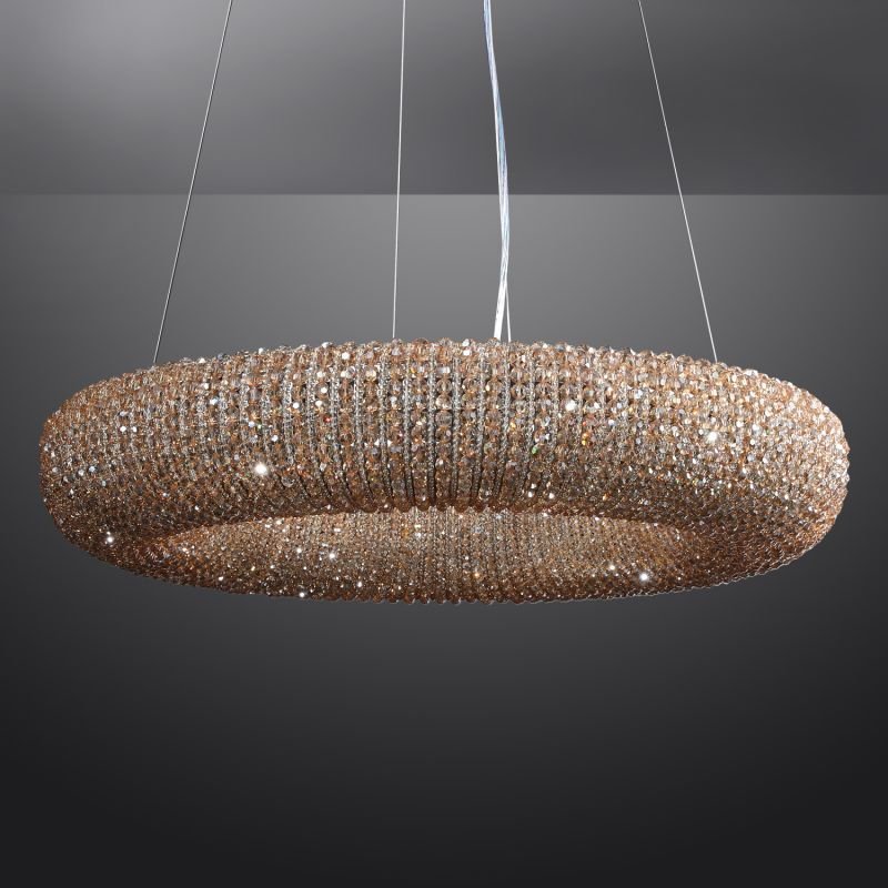 Halo Stranded Crystal Round Chandelier 41" - Zelno