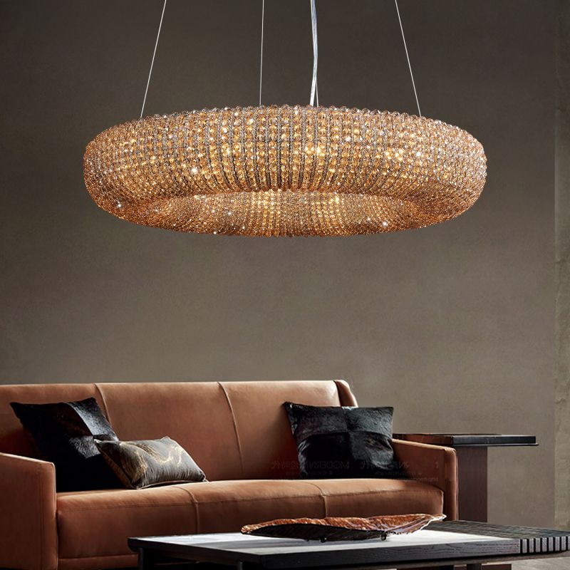 Halo Stranded Crystal Round Chandelier 41" - Zelno