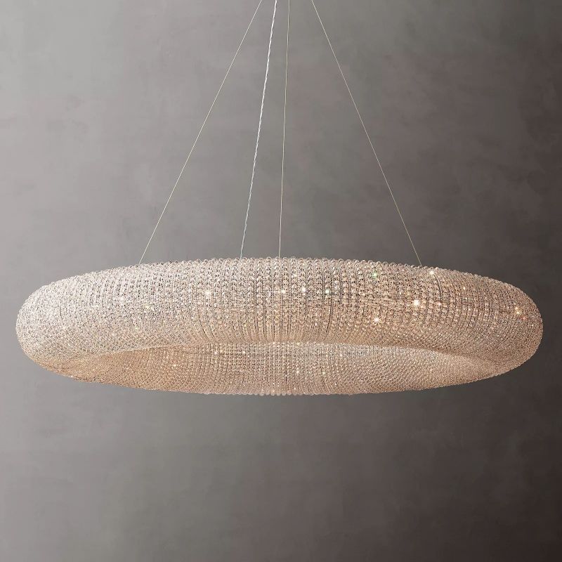 Halo Stranded Crystal Round Chandelier 59" - Zelno