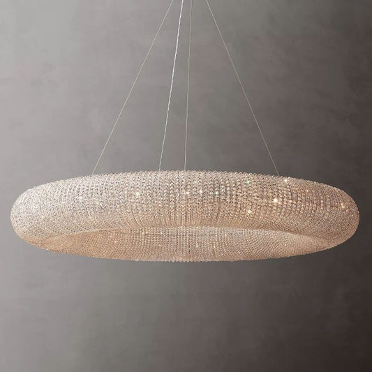 Halo Stranded Crystal Round Chandelier 59" - Zelno