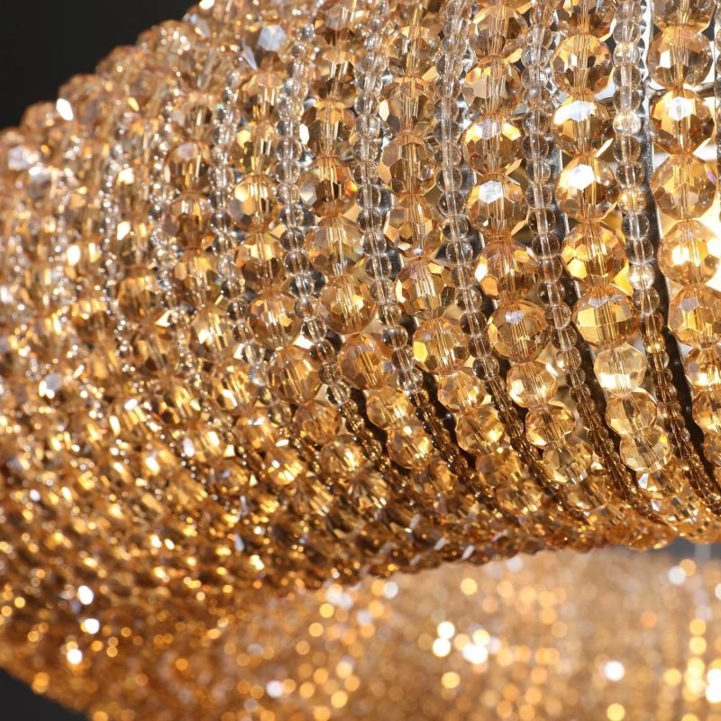Halo Stranded Crystal Round Chandelier 59" - Zelno