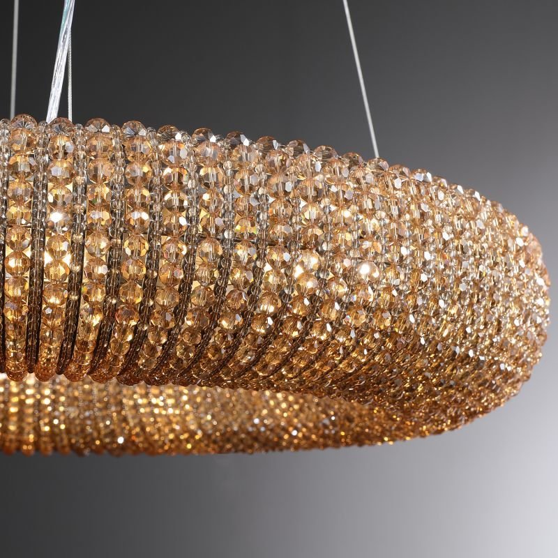 Halo Stranded Crystal Round Chandelier 59" - Zelno