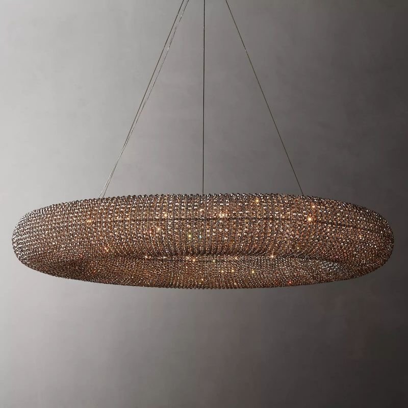 Halo Stranded Crystal Round Chandelier 59" - Zelno