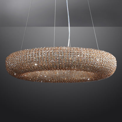Halo Stranded Crystal Round Chandelier 59" - Zelno