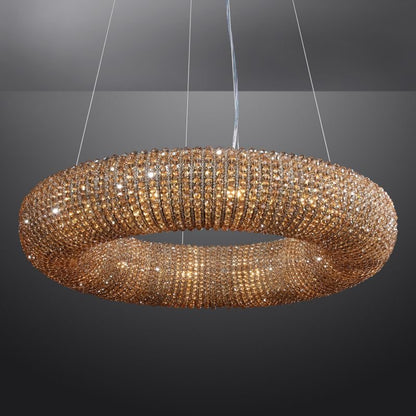 Halo Stranded Crystal Round Chandelier 59" - Zelno