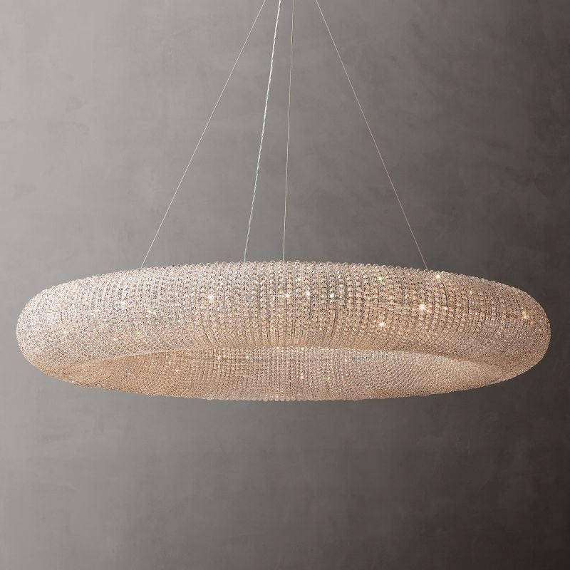 Halo Stranded Crystal Round Chandelier 72" - Zelno