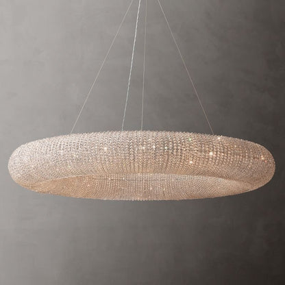 Halo Stranded Crystal Round Chandelier 72" - Zelno