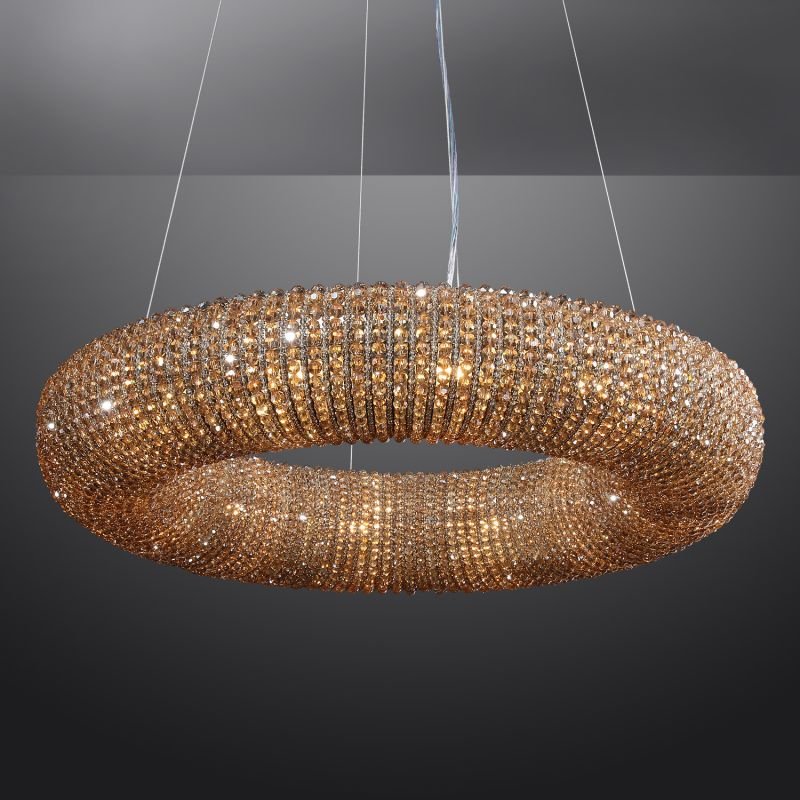 Halo Stranded Crystal Round Chandelier 72" - Zelno