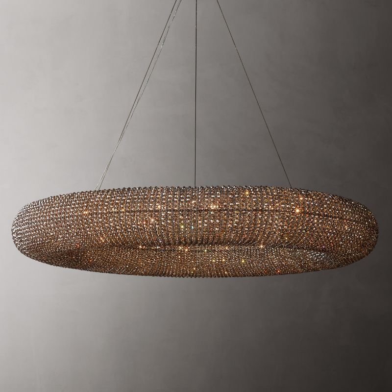 Halo Stranded Crystal Round Chandelier 72" - Zelno