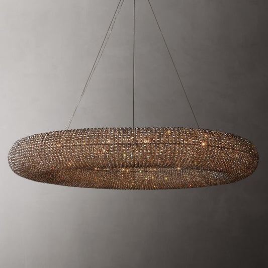 Halo Stranded Crystal Round Chandelier 72" - Zelno