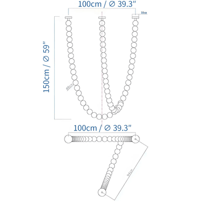 Halti Necklace Acrylic Chandelier - Zelno Lighting