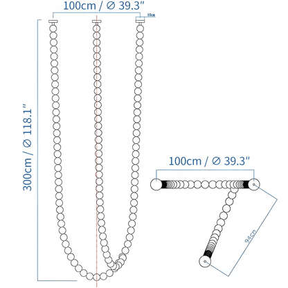 Halti Necklace Acrylic Chandelier - Zelno Lighting