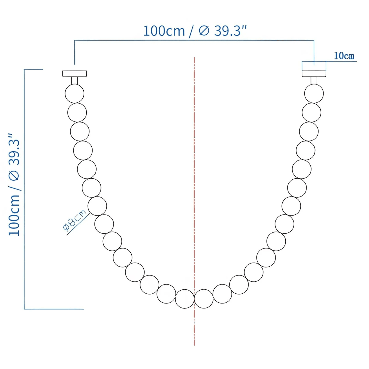 Halti Necklace Acrylic Chandelier - Zelno Lighting