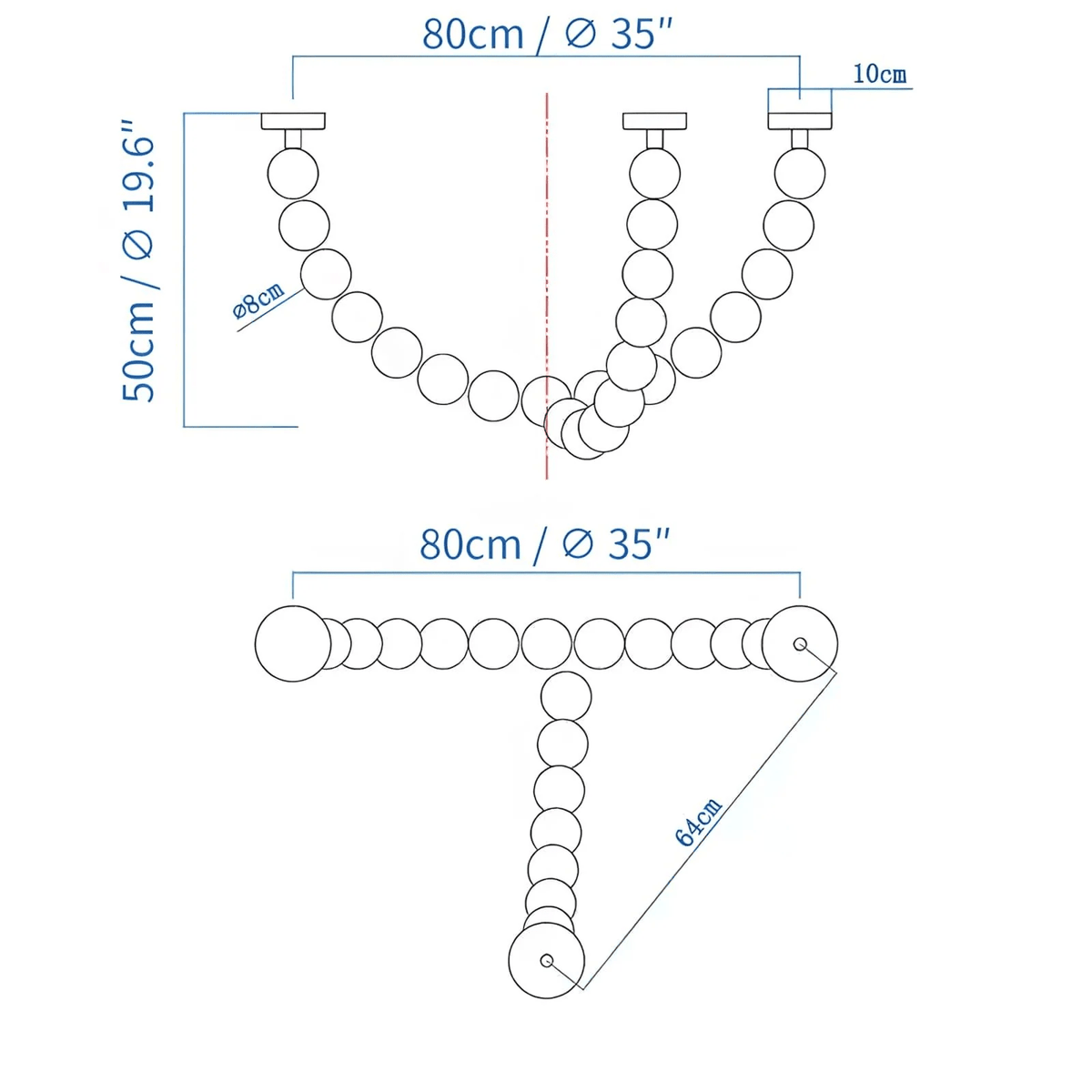 Halti Necklace Acrylic Chandelier - Zelno Lighting