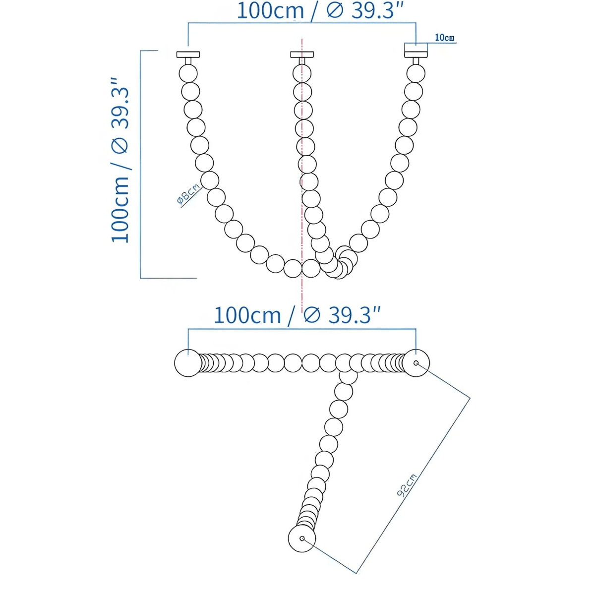 Halti Necklace Acrylic Chandelier - Zelno Lighting