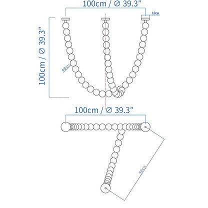 Halti Necklace Acrylic Chandelier - Zelno Lighting