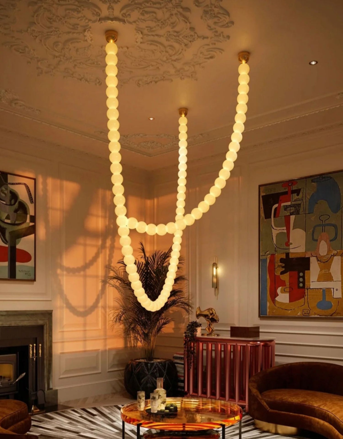Halti Necklace Acrylic Chandelier - Zelno Lighting