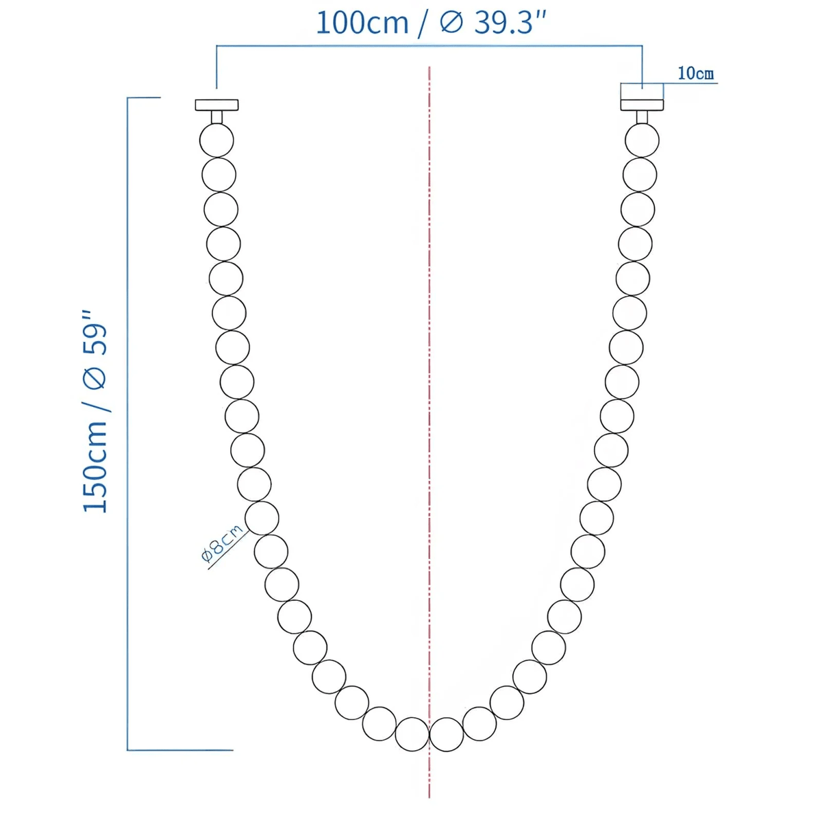 Halti Necklace Acrylic Chandelier - Zelno Lighting