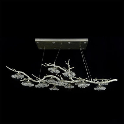 Hanasaku Crystal Bud Branch Fourteen-Light Oblong Chandelier - Zelno Lighting
