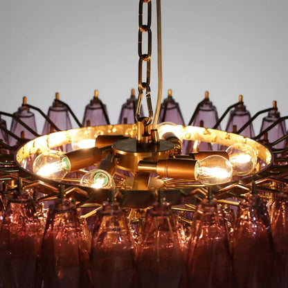 Hand Blown Tier Glass Large Murano Chandelier 24"31"40" - Zelno Lighting