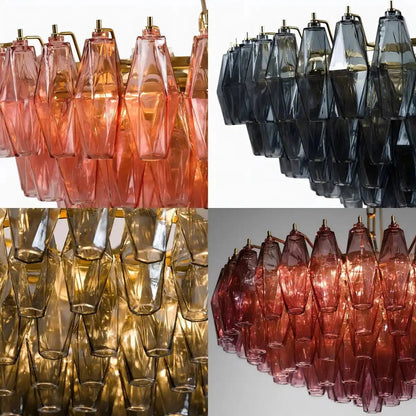 Hand Blown Tier Glass Large Murano Chandelier 24"31"40" - Zelno Lighting