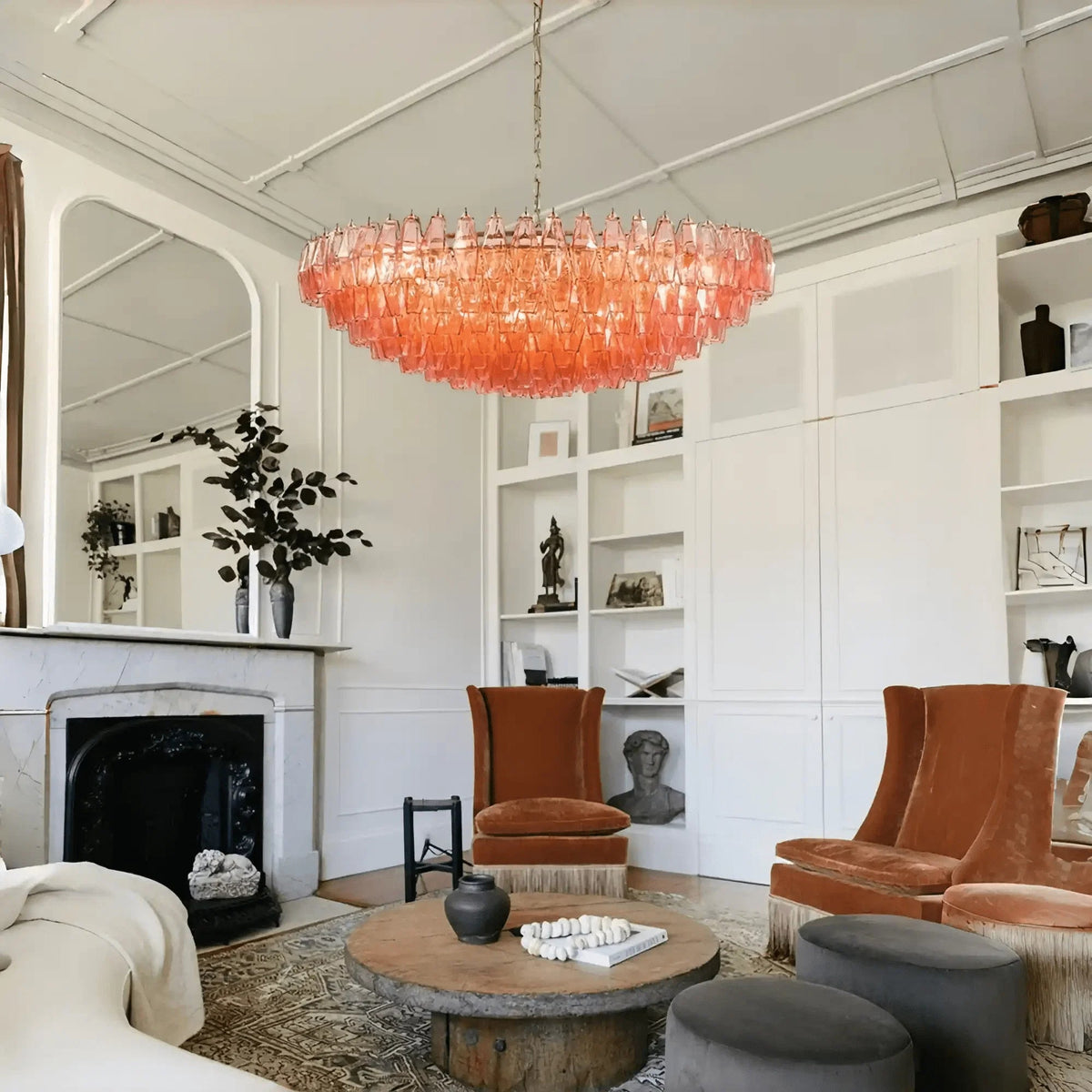 Hand Blown Tier Glass Large Murano Chandelier 24"31"40" - Zelno Lighting