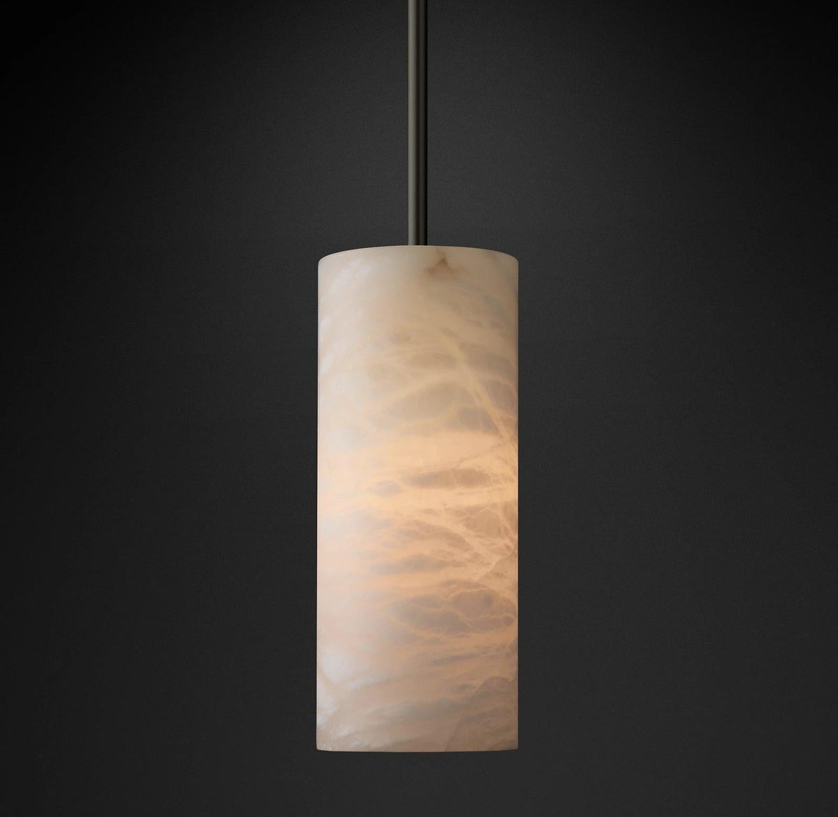 Hand Carved Alabaster Cylinder Pendent - Zelno Lighting