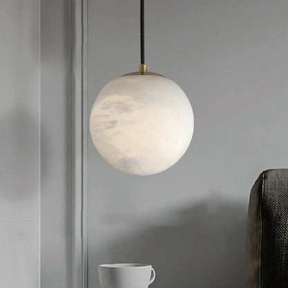 Hansa Alabaster Ball Pendant Light, Island Mini Pendant Light - Zelno Lighting