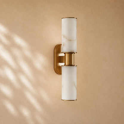 Harlin 2-Light Wall Sconce in Alabaster - Zelno