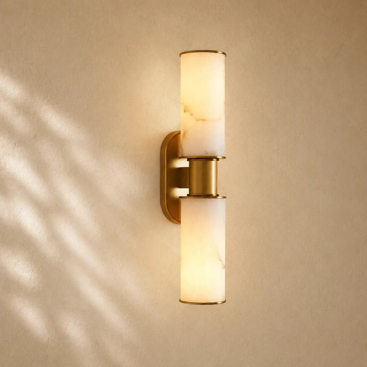 Harlin 2-Light Wall Sconce in Alabaster - Zelno