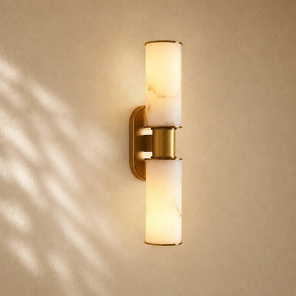 Harlin 2-Light Wall Sconce in Alabaster - Zelno