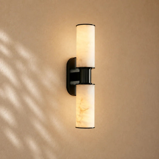 Harlin 2-Light Wall Sconce in Alabaster - Zelno