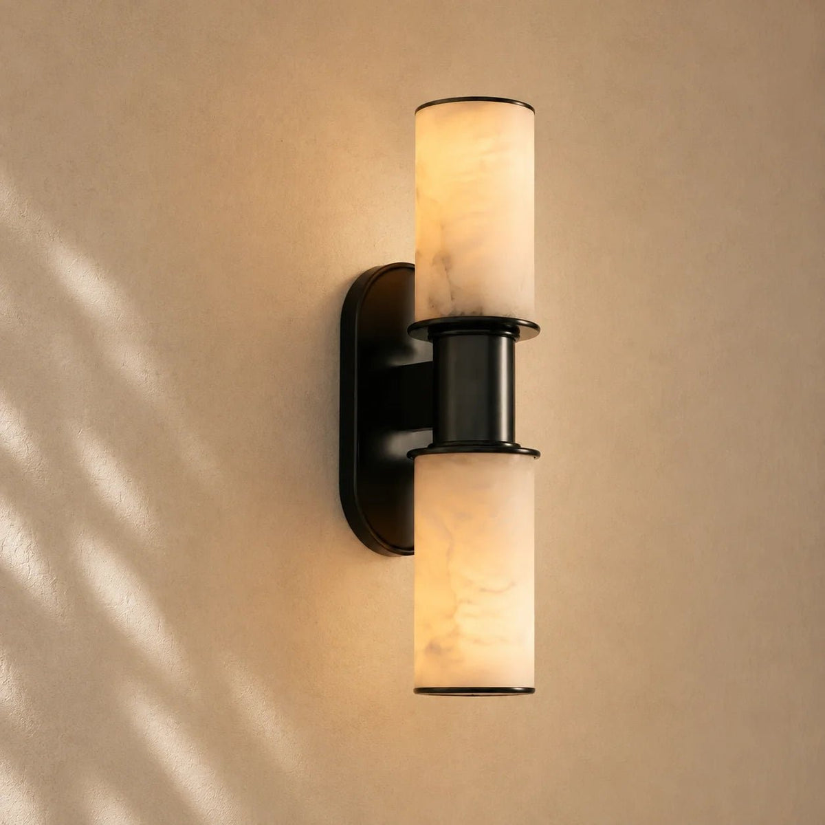 Harlin 2-Light Wall Sconce in Alabaster - Zelno