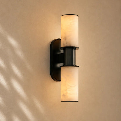 Harlin 2-Light Wall Sconce in Alabaster - Zelno