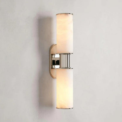 Harlin 2-Light Wall Sconce in Alabaster - Zelno Lighting