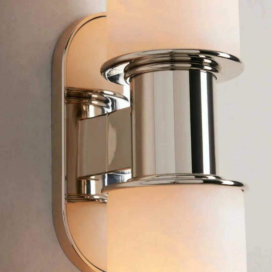 Harlin 2-Light Wall Sconce in Alabaster - Zelno Lighting