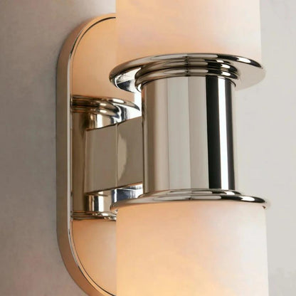 Harlin 2-Light Wall Sconce in Alabaster - Zelno Lighting