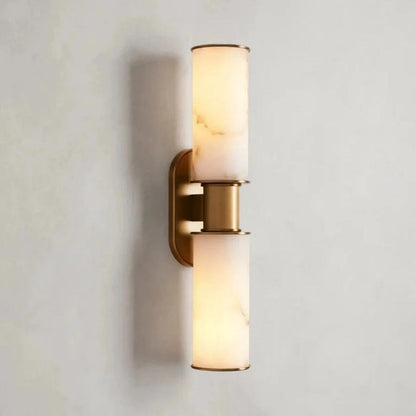 Harlin 2-Light Wall Sconce in Alabaster - Zelno Lighting