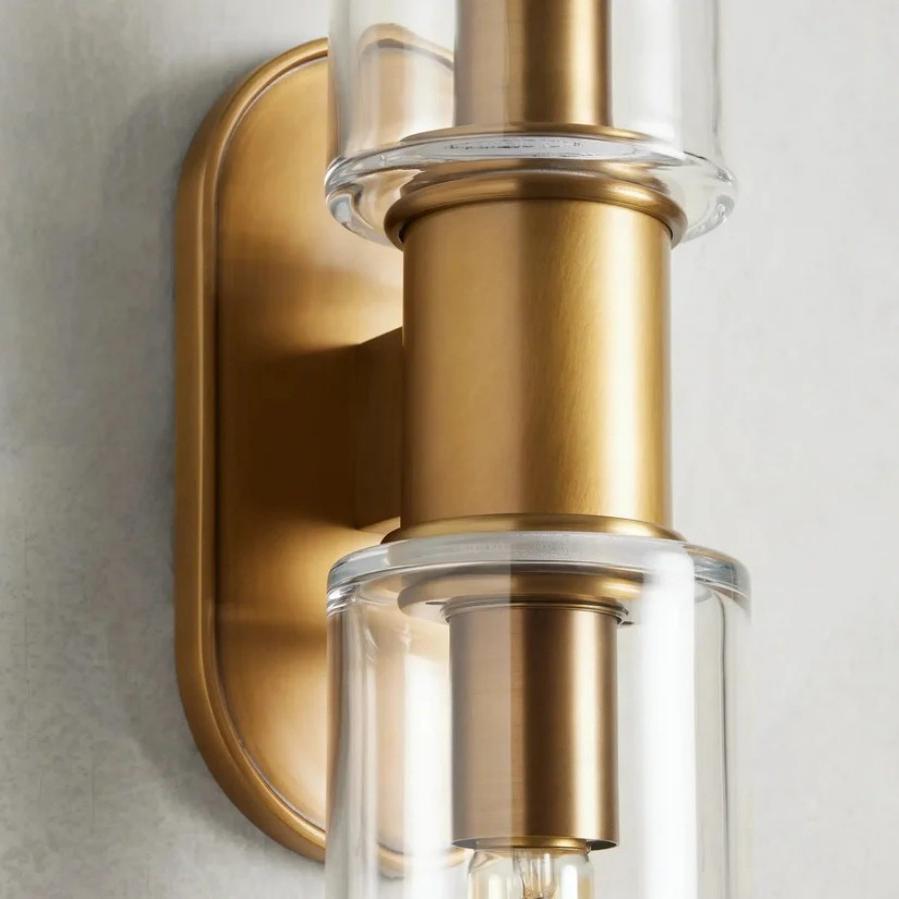 Harlin 2-Light Wall Sconce in Clear - Zelno Lighting