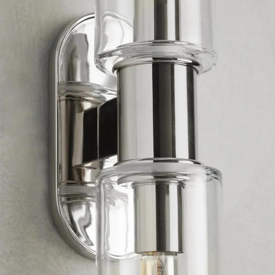 Harlin 2-Light Wall Sconce in Clear - Zelno Lighting