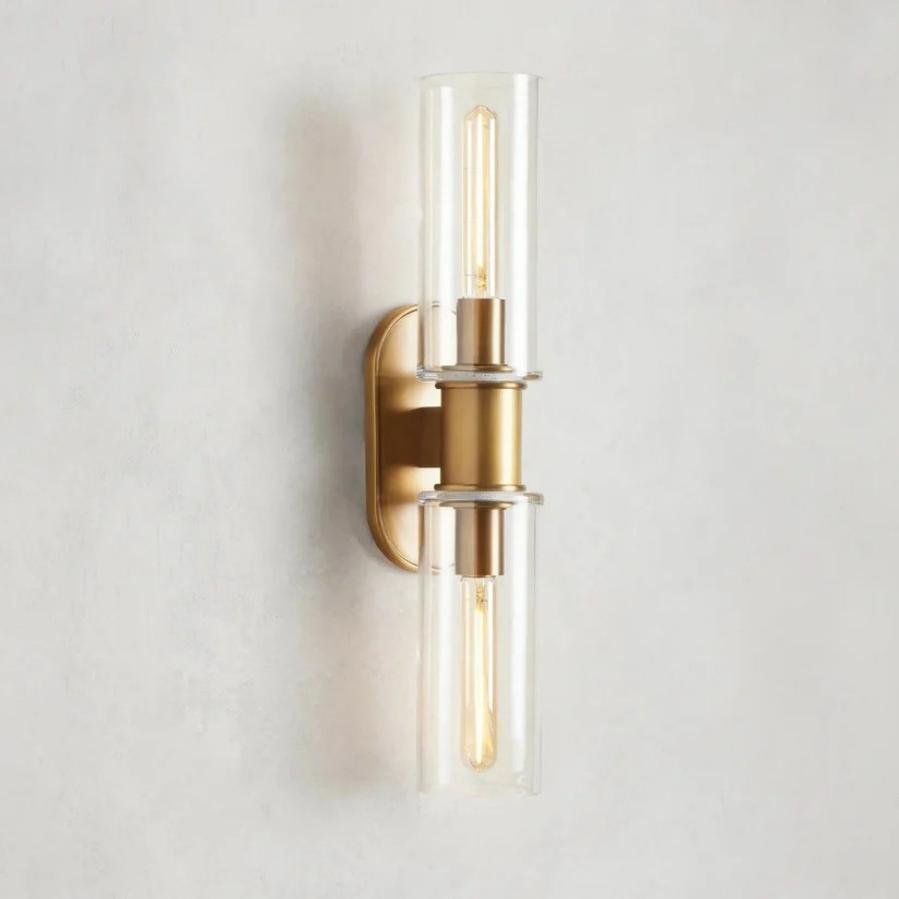 Harlin 2-Light Wall Sconce in Clear - Zelno Lighting