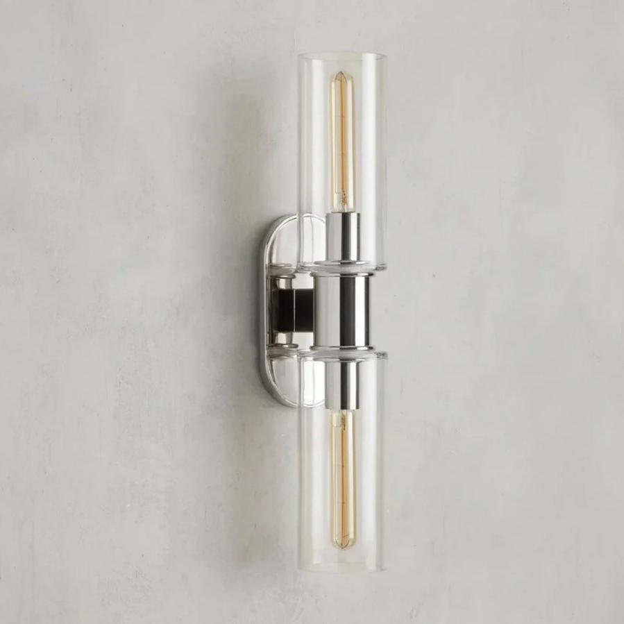 Harlin 2-Light Wall Sconce in Clear - Zelno Lighting