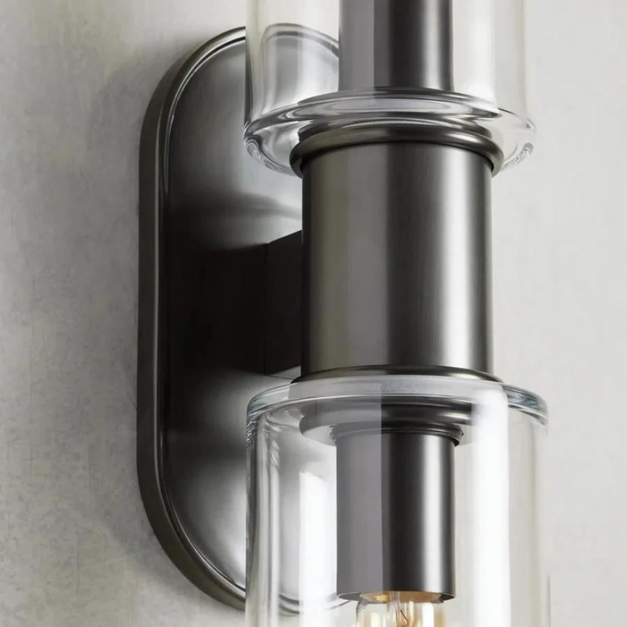 Harlin 2-Light Wall Sconce in Clear - Zelno Lighting