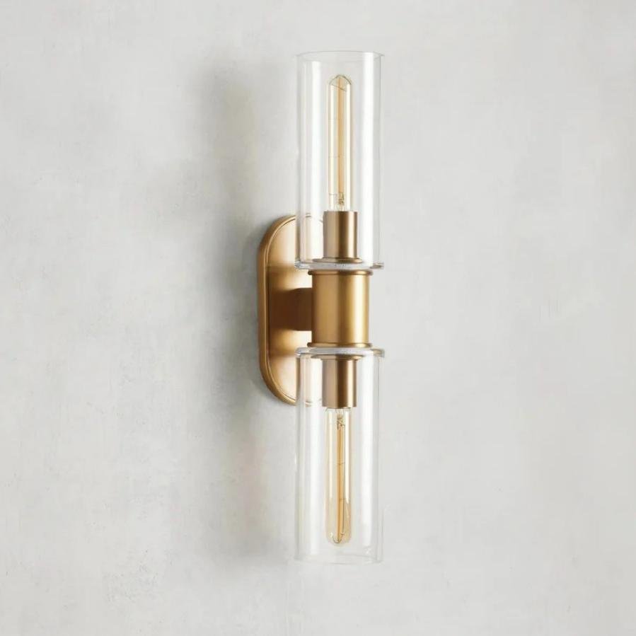 Harlin 2-Light Wall Sconce in Clear - Zelno Lighting