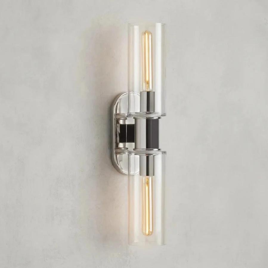 Harlin 2-Light Wall Sconce in Clear - Zelno Lighting