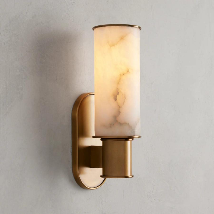 Harlin Wall Sconce in Alabaster - Zelno Lighting