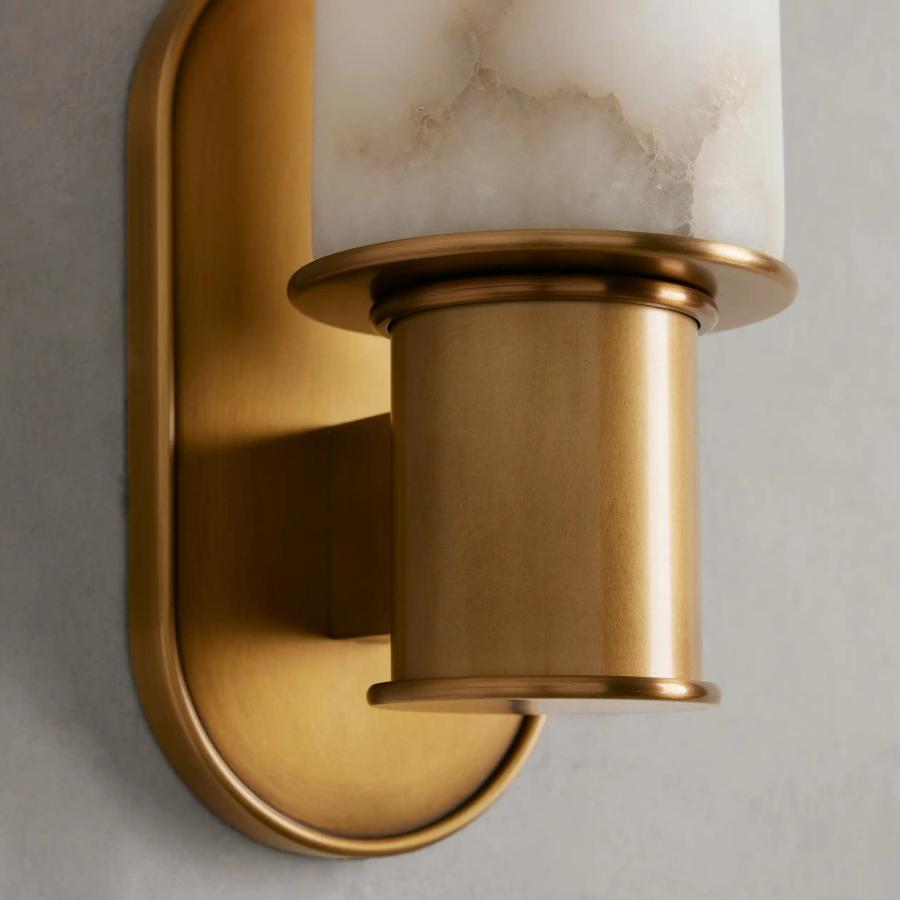 Harlin Wall Sconce in Alabaster - Zelno Lighting