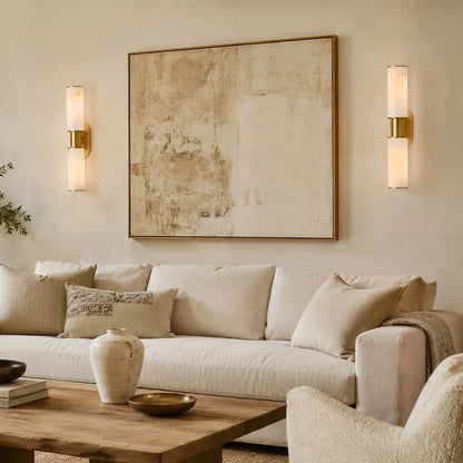 Harline Alabaster 2-Light Wall Sconce - Zelno Lighting